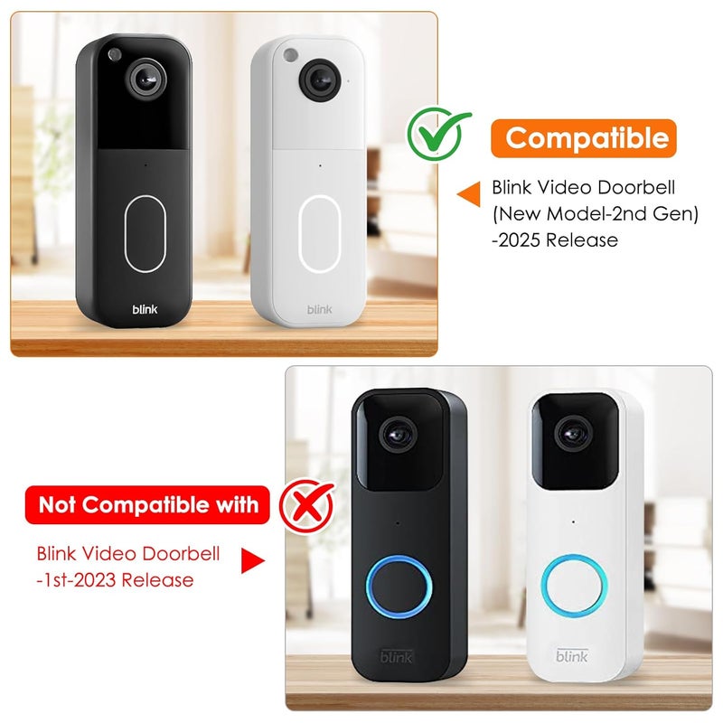 delilyn 2in1 Charging Cable with Adapter & No Drill Adhesive Doorbell Mount for Blink Video Doorbell (2nd Gen)-2025 Release, Doorbell Transformer with 16.4ft Weatherproof Power Cord for Blink Doorbell Camera - Image 2